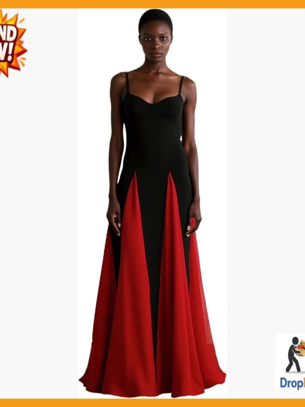 Elegant Backless Maxi Dress Flowy Formal Evening Gown Patchwork A-Line